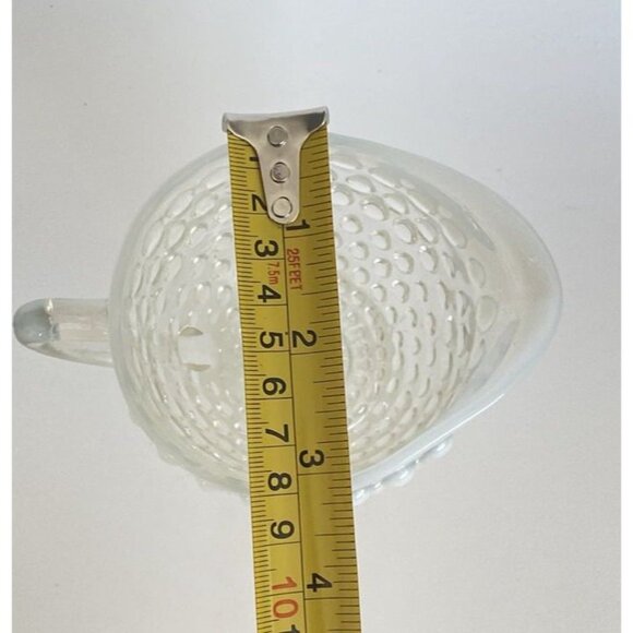 Fenton Moonstone Opalescent Creamer Mini Pitcher Hobnail Glass Vintage - Picture 5 of 7